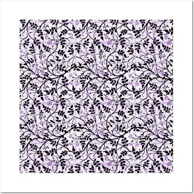 William Morris Jasmine Trellis Pattern Purples Wall Art by tiokvadrat